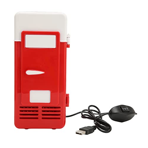 ciciglow USB-Kühlschrank, Isolierte Kühlung, Kleiner Kühlschrank, Kleiner Tragbarer, Energiesparender Halbleiter-Kühlschrank mit Niedrigem Dezibel für das Auto(Rot) von ciciglow