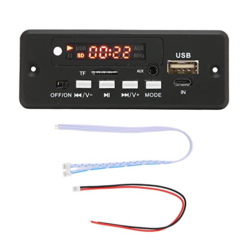 ciciglow USB-MP3-Decoder-Board, 12-V-Autoradio-Bluetooth-Aufnahmemodul mit 2x5-W-Leistungsverstärker, Integriertem FM-Radio und Speicherfunktion(Schwarz) von ciciglow
