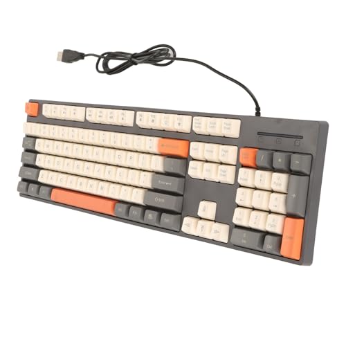 ciciglow USB-Tastatur mit Kabel, 3 Farben, Niedliche Gaming-Tastatur, 104 Tasten, Computertastatur für XP 7 8 10 11 für OS X (Grey), ciciglow9y0w681inx-12 von ciciglow