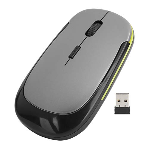 ciciglow USB Wireless Mouse, 2.4G 1600dpi Einstellbare Wireless Optische Maus USB Mouse Mute Notebook Computerzubehör(Silber grau) von ciciglow
