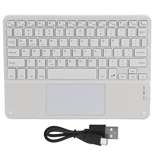 ciciglow Ultraflache Bluetooth-Tastatur,Wiederaufladbare Bluetooth-Multifunktionstastatur mit Empfindlichem Touchpad,Wasser- und Staubdicht, Kompatibel mit Smartphones,Tablets,Laptops(Weiß) von ciciglow