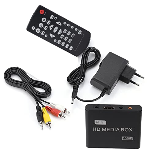 ciciglow Video Media Player, Full HD Box Media Player mit USB-Lesefunktion, Mobile Festplatte, SD-Kartenunterstützung HDMI/YUV/AV-Ausgang 5-V-Stromversorgung für Den Zugriff auf von ciciglow