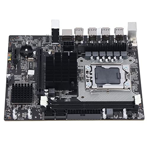 ciciglow X58-Motherboard für LGA 1366-CPU-Steckplatz, 2 × DDR3-DIMM, Unterstützt DDR3 1866 MHz, 1 PCIE X16, USB2.0-Pin, 4 SATA2.0, 1 PCIE X1, Computer-Mainboard für Desktop von ciciglow