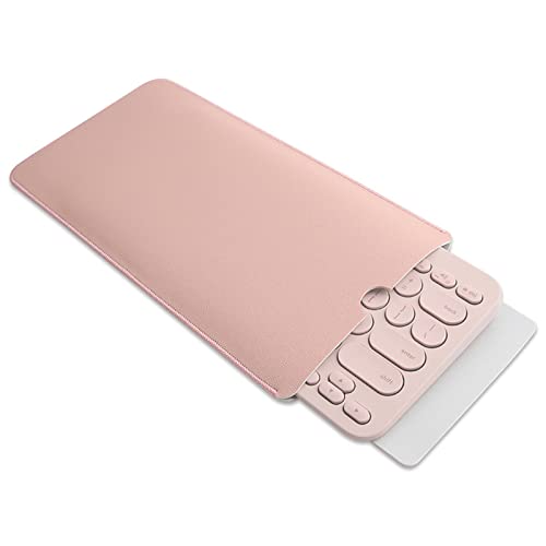 Tastaturhülle für Logitech K380 Tastatur, Tragbare Tragbare Staubdichte Tastaturschutztasche Zur Aufbewahrung der Tastatur, Kunstleder Slim(Rosa) von cigemay