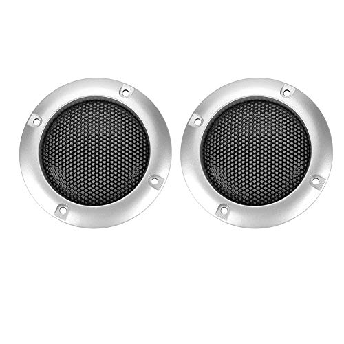 cigemay 2PCS 2-Zoll-Lautsprecher Hornabdeckung, Lautsprecherdekoration Metall Stahl Mesh Ring Auto Lautsprecher Lautsprecherschutzgitter, bieten eine Schutzabdeckung für Außenlautsprecher(Silber) von CHICHL
