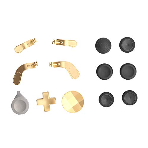 cigemay Gamepad Paddle Zubehörset, Gamepad Swap, Joysticks Paddles Metallersatz, Silikonmaterial, Swum Thumbsticks für Xbox One Elite Series 2 Controller(Gold) von cigemay