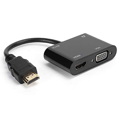cigemay HDMI-zu-VGA-Adapter, 1080P HDMI zu HDMI/VGA/Micor-Netzteil 3,5-mm-4K-HD-Videokonverter für Simultane Anzeige für Computer/Desktop/Laptop/PC/Monitor/Projektor/HDTV und Mehr von cigemay