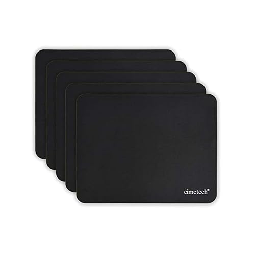 cimetech Gaming Mauspad für Büro, Mousepad 23 x 18 cm, ultradünn, verbessert Geschwindigkeit und Genauigkeit, rutschfeste Gummibasis, strukturiert, verschleißfest, waschbar, 5 Stück von cimetech