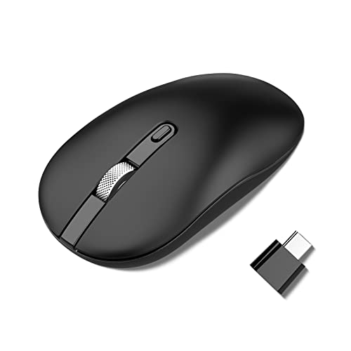 cimetech Kabellose Maus 2.4GHz Leise Funkmaus Ergonomisch mit USB C-Empfänger 3 DPI Einstellbar Computermaus Kabellos PC USB Maus Wireless für Windows XP, Vista, 7, 8, 8.1, 10, Linux und Mac OS von cimetech