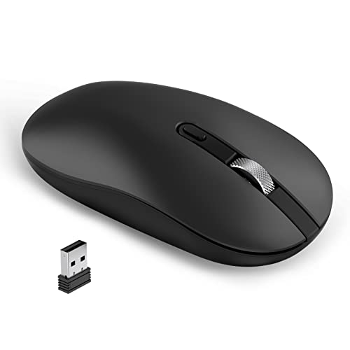 cimetech Kabellose Maus 2.4GHz Leise Funkmaus Ergonomisch mit USB-Empfänger 3 DPI Einstellbar Computermaus Kabellos PC USB Maus Wireless Metall-Scrollrad Laptop, PC, Computer, Notebook von cimetech