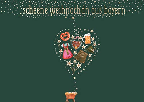 Cityproducts - 4326 - Postkarte, Weihnachten, Bayern, scheene weihnachdn aus bayern, DIN A 6, 10,5cm x 13cm von cityproducts