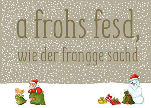 Cityproducts - 4329 - Postkarte, Weihnachten, Franken, a frohes fesd, wie der frangge sachd, DIN A 6, 10,5cm x 13cm von cityproducts