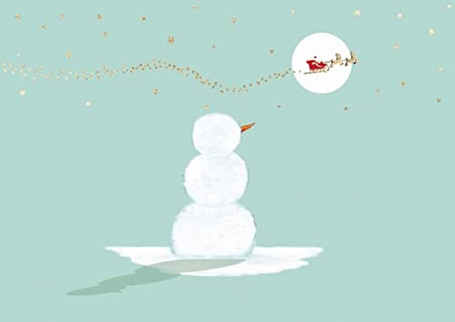 cityproducts - 6939 - Postkarte, Weihnachten, Happy x-mas!, Schneemann unter Vollmond , DIN A6 von cityproducts