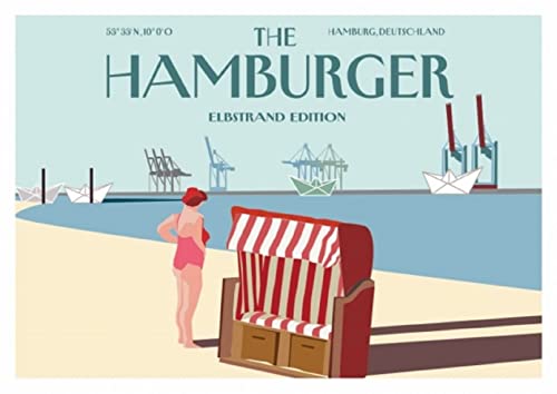 cityproducts - 6988 - Happy City, Postkarte, The Hamburger - Strandkorb, Elbstrand, A6 von cityproducts