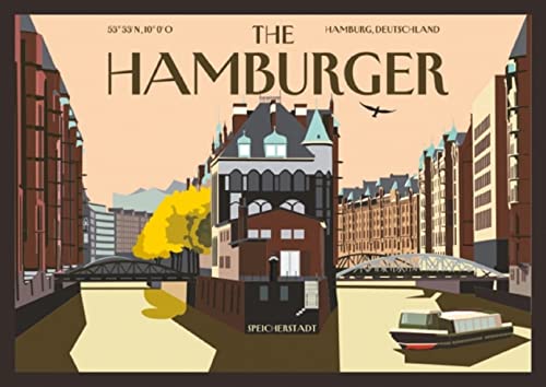 cityproducts - 6989 - Happy City, Postkarte, The Hamburger - Speicherstadt, A6 von cityproducts