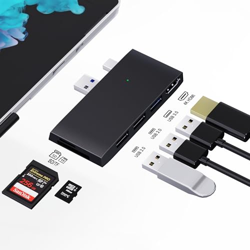 Surface Pro 6/5/4 USB Hub Docking Station, 6 in 2 Microsoft Surface Zubehör Aluminium Multiport USB 3.0 Hub Adapter mit 4K HDMI, SD & TF/Micro SD Speicherkartenleser für Surface Pro 4/5/6 Surface Pro 6/5/4 USB Hub Docking Station, 6 in 2 Microsoft Surface Zubehör Aluminium Multiport USB 3.0 Hub Adapter mit 4K HDMI, SD & TF/Micro SD Speicherkartenleser für Surface Pro 4/5/6 von clickfish