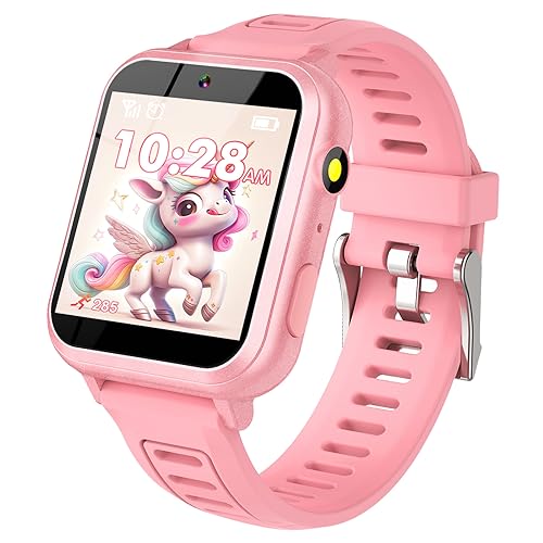 clleylise Smartwatch Kinder, 24 Spiele Musik Smart Watch Kids mit Touchscreen Schrittzähler Kamera Wecker Hörbuch Stoppuhr Rekorder Rechner Kinderuhr Telefonieren für 3-12 Jahre Jungen Mädchen (3) von clleylise