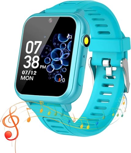 clleylise Smartwatch Kinder, 24 Spiele Musik Smart Watch Kids mit Touchscreen Schrittzähler Kamera Wecker Hörbuch Stoppuhr Rekorder Rechner Kinderuhr Telefonieren für 3-12 Jahre Jungen Mädchen (4) von clleylise