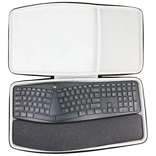 co2CREA Hart reiseschutzhülle Etui Tasche für Logitech Ergo K860 kabellose ergonomische Tastatur (Nur hülle) von co2CREA