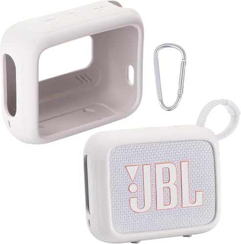 co2CREA Tragetasche Case Silikonhülle kompatibel mit JBL Go 4 tragbarer Bluetooth Lautsprecher,Tragbare ultraleichte Silikon Schutzhülle mit Karabiner (Lautsprecher Nicht enthalten) von co2CREA