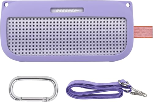 co2CREA Silikonhülle Tragetasche Case für Bose SoundLink Flex Lautsprecher, tragbare ultraleichte Silikon Schutzhülle mit Karabiner und Schultergurt (Lautsprecher Nicht enthalten) von co2CREA