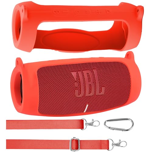 co2CREA Silikonhülle Tragetasche Case für JBL Charge 5 WiFi und Bluetooth Lautsprecher, tragbare ultraleichte Silikon Schutzhülle mit Karabiner und Schultergurt co2CREA Silikonhülle Tragetasche Case für JBL Charge 5 WiFi und Bluetooth Lautsprecher, tragbare ultraleichte Silikon Schutzhülle mit Karabiner und Schultergurt von co2CREA
