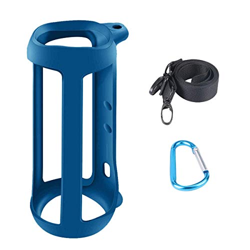 co2CREA Silikonhülle Tragetasche Case für JBL Flip 5 Lautsprecher, tragbare ultraleichte Silikon Schutzhülle mit Karabiner und Schultergurt (Lautsprecher Nicht enthalten) von co2CREA