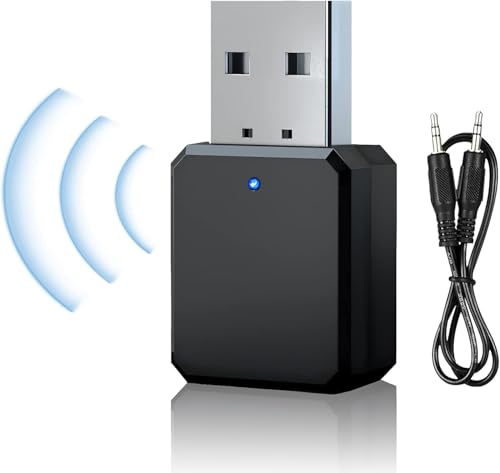 Bluetooth Adapter USB 5.1 Auto mit AUX und USB Ausgang, Bluetooth Empfänger Plug and Play mit 3,5 mm Audiokabel für Lautsprecher und Freisprechanrufe Bluetooth Adapter USB 5.1 Auto mit AUX und USB Ausgang, Bluetooth Empfänger Plug and Play mit 3,5 mm Audiokabel für Lautsprecher und Freisprechanrufe von coalwop