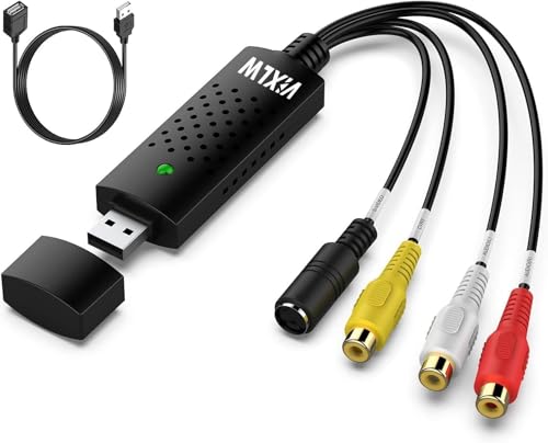 USB VHS zu Digital Konverter Video Capture Card - RCA und S-Video zu USB 2.0 Konverter für VHS, VCR, Hi8, Mini DV, DVD - Digitalisieren Sie Bänder auf PC/Mac, Übertragung auf DVD/YouTube - Win/Mac USB VHS zu Digital Konverter Video Capture Card - RCA und S-Video zu USB 2.0 Konverter für VHS, VCR, Hi8, Mini DV, DVD - Digitalisieren Sie Bänder auf PC/Mac, Übertragung auf DVD/YouTube - Win/Mac von coalwop