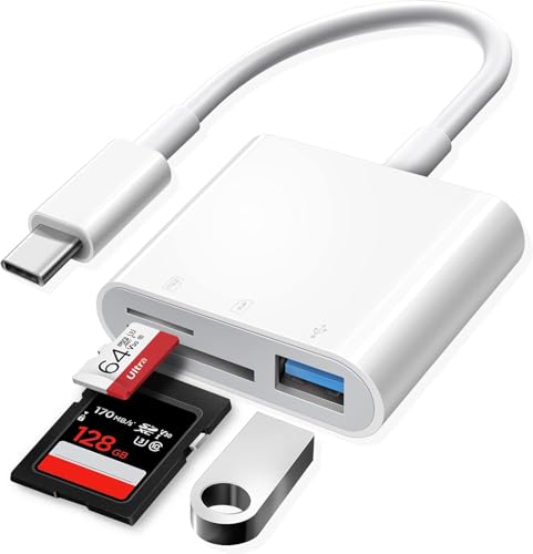 USB3.0 C SD & Micro SD Kartenleser für Mac/iPad Pro/Air/Mini, MacBook, iMac, Galaxy & USB-C Geräte, Type-C OTG Adapter für Foto/Video/Datenübertragung - Plug & Play, Weiß USB3.0 C SD & Micro SD Kartenleser für Mac/iPad Pro/Air/Mini, MacBook, iMac, Galaxy & USB-C Geräte, Type-C OTG Adapter für Foto/Video/Datenübertragung - Plug & Play, Weiß von coalwop