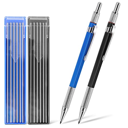 cobee 2Stück Streak Welder Pencil mit 10 Stück 2,0 mm Bleistiftminen und eingebautem Spitzer, automatische Druckbleistifte für Schreiben, Kunst, Skizzieren, Konstruktion, Entwurf, Zeichnen von cobee