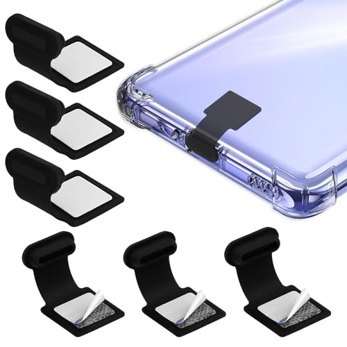 cobee 6Stück Typ C Port Staubschutzkappen, USB C Staubschutzkappen Telefon Typ-C Anti Staub Ladeanschluss Stecker Silikon Staubschutz mit Abnehmbarem Klebstoff Kompatibel mit Laptop(Schwarz) von Cobee