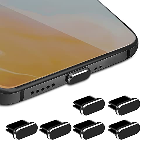 cobee Aluminiumlegierung Typ C Staubschutzstecker-Set, 6 Stück, USB-C, Anti-Staub-Abdeckkappen, Ladeanschluss-Abdeckung, Typ-C, Metall-Staubschutz-Stopper für Smartphone, Laptop von cobee