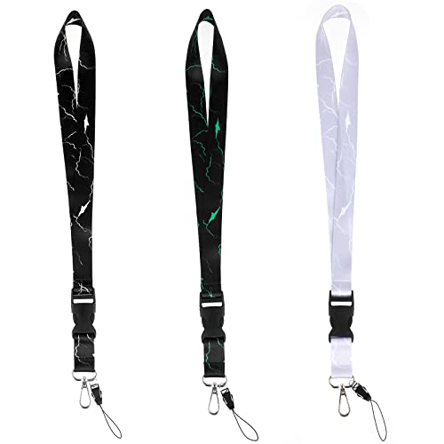 cobee Ausweis Lanyards mit abnehmbarer Schnalle, 3 Stück Schlüsselanhänger Lanyard für Damen und Herren robustes Umhängeband Ausweishalter Lanyard für Krankenschwestern Lehrer Büro (Mehrfarbig-3 Stk) von cobee