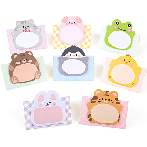 cobee Haftnotizen Mit Niedlichen Tieren, 8 Stück 160 Blatt Haftnotizen Lustig Haftnotizen Kinder Notizblock Lustig Notizblock Mädchen Kawaii Schulsachen Selbstklebende Notizblöcke Studenten Heimbüro von Cobee