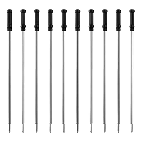 cobee Metall-Kugelschreiberminen, 10 Stück, austauschbare Tinte, 1 mm, mittlere Spitze, Kugelschreiberminen für Büro, Schulbedarf (schwarz) von cobee