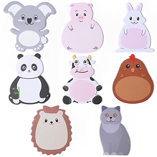 cobee Süße Haftnotizen, 8er Pack Kawaii Tier Selbstklebenotizen Cartoon Marker Flaggen niedliche Formen Memo Notizen Studenten Zuhause Büro Mitbewohner Geschenke Tab Zubehör 240 Blatt von cobee