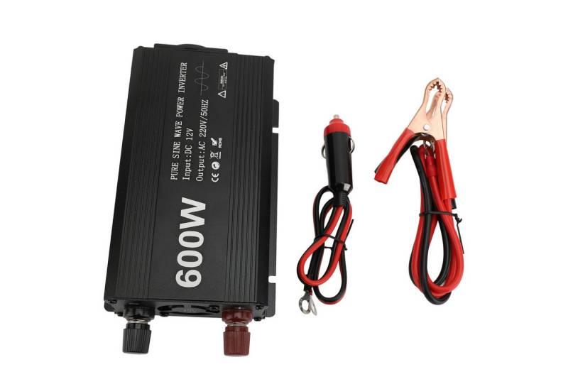 cocosity Spannungswandler Wechselrichter 600 W für den Einsatz im Auto 12V-Eingang, Reiner Sinus-Wechselrichter, DC12V, Aluminiumlegierung von cocosity
