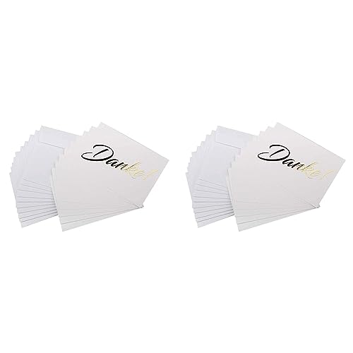 codiarts. 10 Dankeskarten + 10 Umschläge weiß, Danke als goldene glänzende Heißprägung, Danke sagen, Hochzeit, Geburt, Firmung, Geburtstag, Jubiläum (Karte A6 einfach) (Packung mit 2) von codiarts.