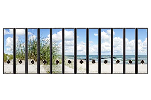 codiarts. Ordnerrücken selbstklebend | Etiketten Set für 12 breite Ordner | gestantzt mit Griffloch | Rückenschild breit | Motiv Düne Strand und Meer codiarts. Ordnerrücken selbstklebend | Etiketten Set für 12 breite Ordner | gestantzt mit Griffloch | Rückenschild breit | Motiv Düne Strand und Meer von codiarts.