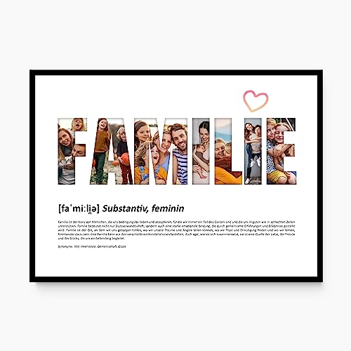 codiarts. Poster XL-Grußkarte personalisiert, mit deinen Fotos und Definition, DIN A4 Klappkarte, inkl. Umschlag, optional mit Rahmen, Fotogeschenk personalisierbar (013 FAMILIE) von codiarts.