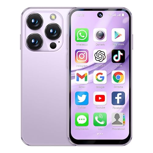 cofcvgs 4G Mini-Smartphone (entsperrt), ideale Wahl für Kinder und Studenten, kleines 3,9-Zoll High-Definition-Backup-Telefon, Dual SIM Standby, Gesichts-ID (32GB Violett) von cofcvgs