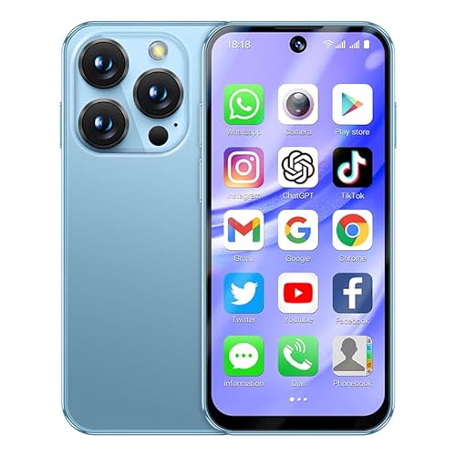 cofcvgs 4G Mini-Smartphone (freigegeben), ideale Wahl für Kinder und Studenten, 3,9 Zoll hochauflösendes Backup-Telefon, Dual SIM Standby, Gesichts-ID (32GB Blau) von cofcvgs