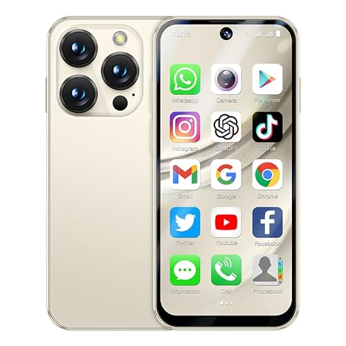 cofcvgs 4G Mini-Smartphone (freigegeben), ideale Wahl für Kinder und Studenten, kleines Backup-Telefon in hoher Auflösung von 3,9 Zoll, Dual-SIM-Standby, Gesichts-ID (32GB Beige) von cofcvgs