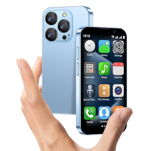 cofcvgs Mini-Telefon, 3,0 Zoll (8,1 cm) Mini-Telefon, 3G Smart Phone, 2 GB RAM 16 GB ROM, Android 9.0 Smartphone für Kinder, Akku zur Gesichtserkennung 900 mAh Telefon (blau) von cofcvgs
