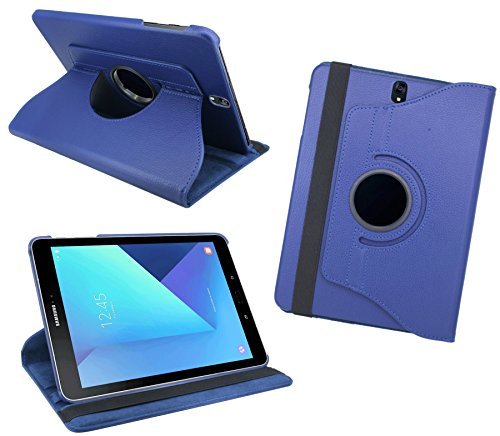 Tasche Hülle kompatibel mit Samsung Galaxy Tab S3 (SM-T820 / SM-T825) 9.7 Zoll Cover Case Etui Rotierbar mit Ständer in Blau von cofi1453