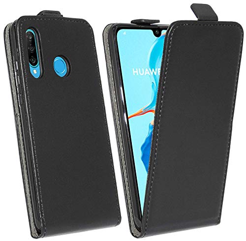 cofi1453® Flip Case kompatibel mit HUAWEI P30 LITE Handy Tasche vertikal aufklappbar Schutzhülle Klapp Hülle Schwarz von COFI 1453