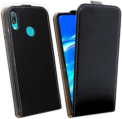 cofi1453® Flip Case kompatibel mit Huawei Y7 2019 Handy Tasche vertikal aufklappbar Schutzhülle Klapp Hülle Schwarz von cofi1453