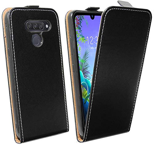 cofi1453® Flip Case kompatibel mit LG Q60 Handy Tasche vertikal aufklappbar Schutzhülle Klapp Hülle Schwarz von cofi1453