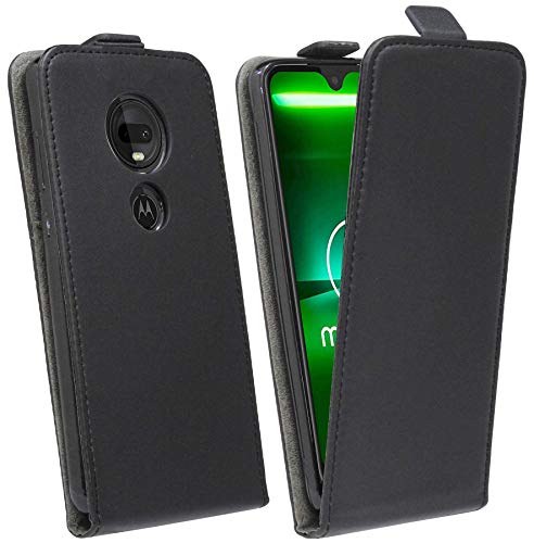 cofi1453® Flip Case kompatibel mit Motorola Moto G7 Plus Handy Tasche vertikal aufklappbar Schutzhülle Klapp Hülle Schwarz von cofi1453